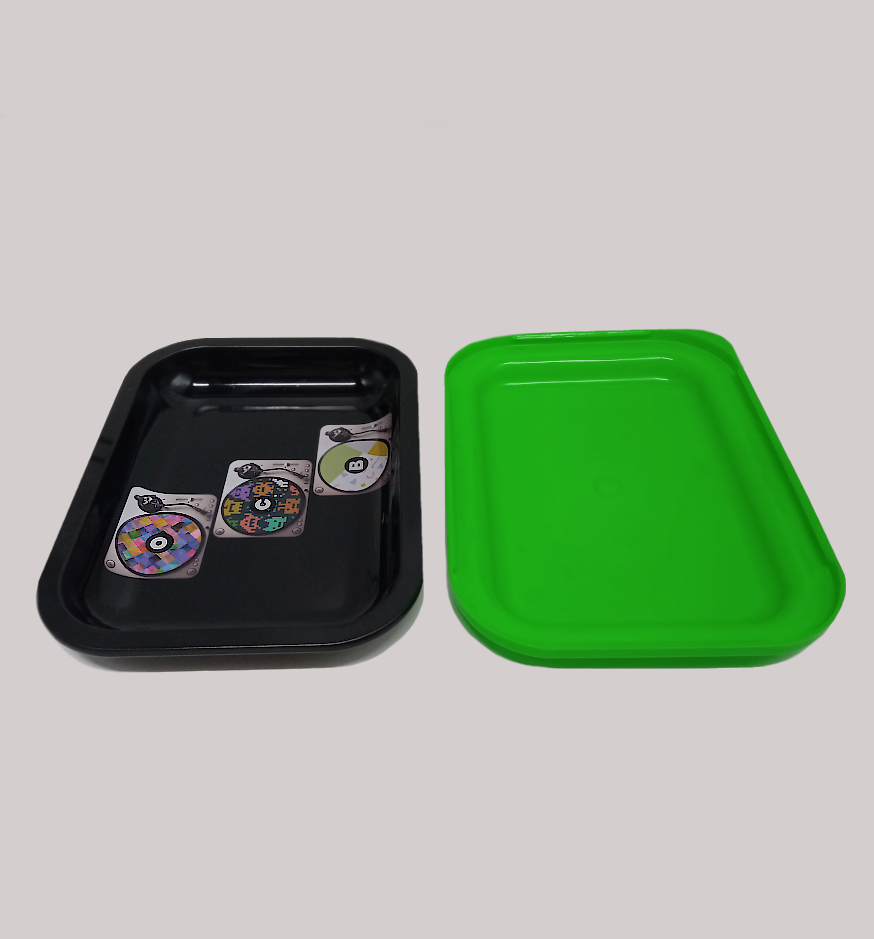 Bandeja Metal OCB com Tampa verde 02