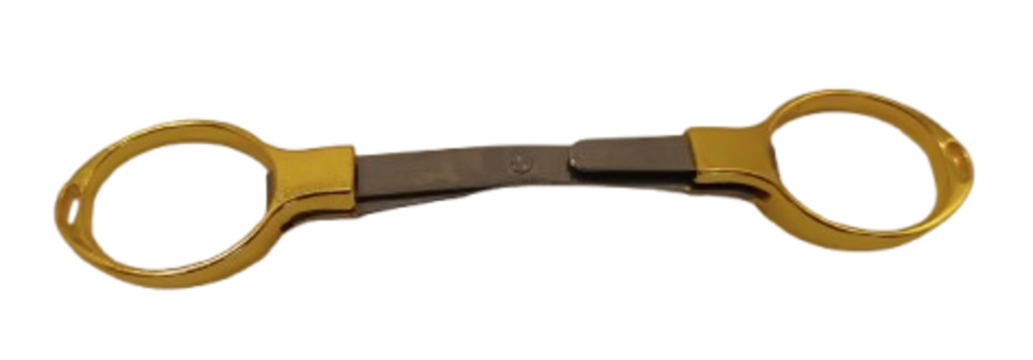 Tesoura Dobravel para Cortar Tabaco Dourado