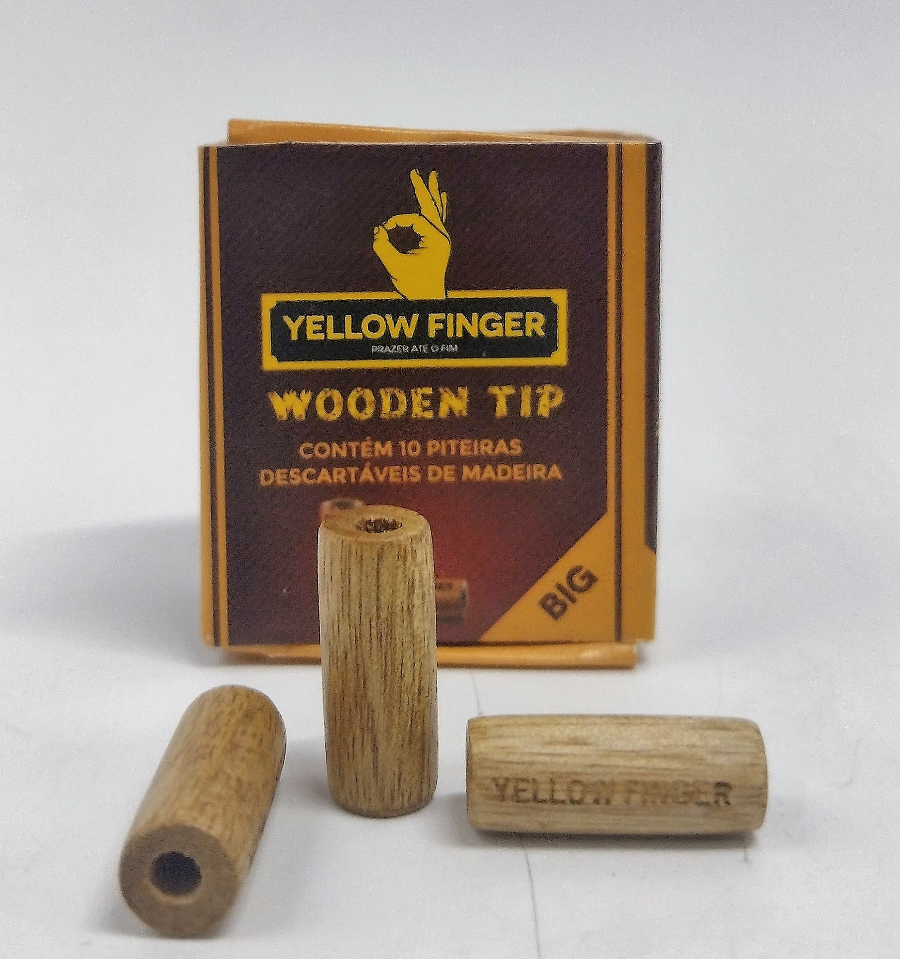 Piteira Yellow finger Wooden Tip Big