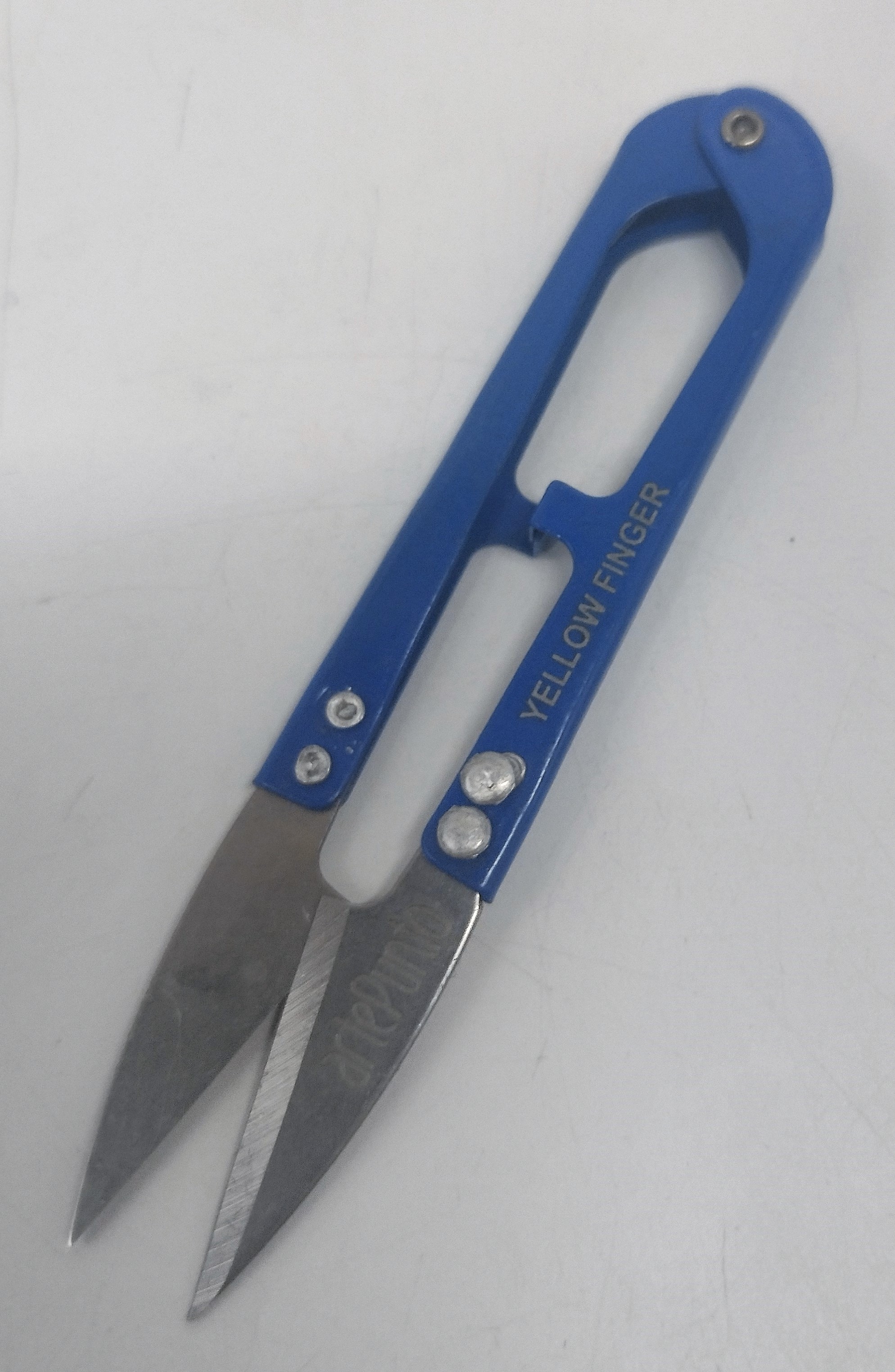 Tesoura Yellow finger para Cortar Tabaco Azul