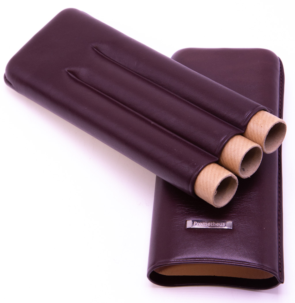 Porta Charutos Prometheus para 3 Charutos Marrom