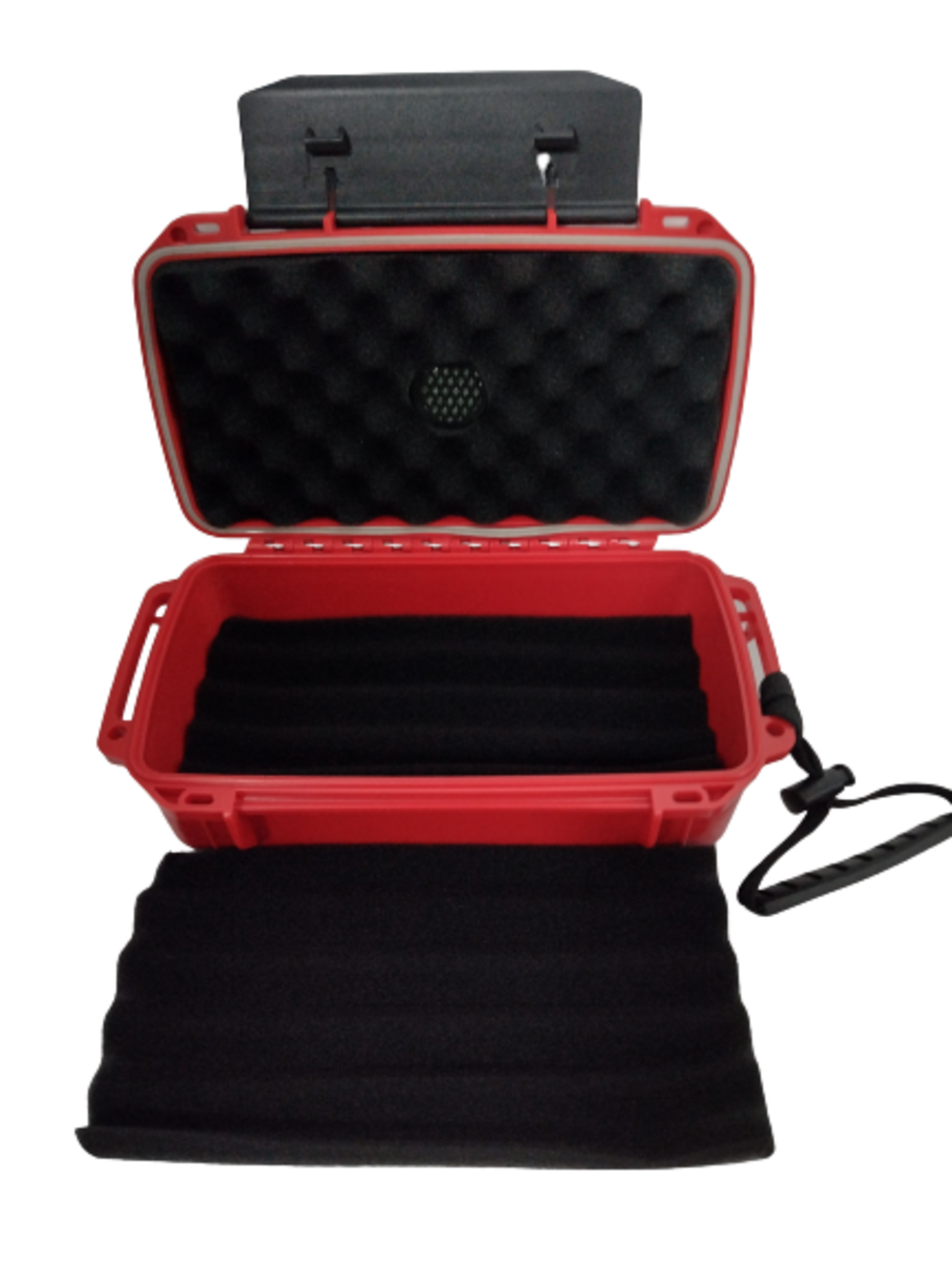 Caixa Umidora Hit para Viagem para 10 Charutos. Vermelho